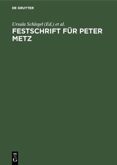 Cover Festschrift für Peter Metz (eBook, PDF)
