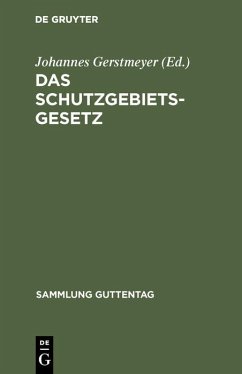 Cover Das Schutzgebietsgesetz (eBook, PDF)