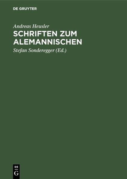 Schriften zum Alemannischen (eBook, PDF) Schriften zum Alemannischen (eBook, PDF)