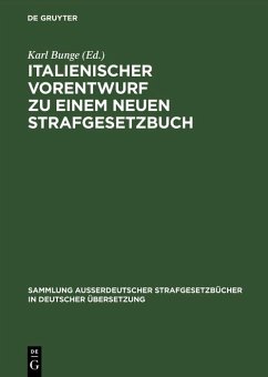 Cover Italienischer Vorentwurf zu einem neuen Strafgesetzbuch (eBook, PDF)