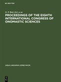 Proceedings of the Eighth International Congress of Onomastic Sciences (eBook, PDF)