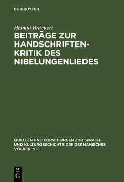 Cover Beiträge zur Handschriftenkritik des Nibelungenliedes (eBook, PDF)