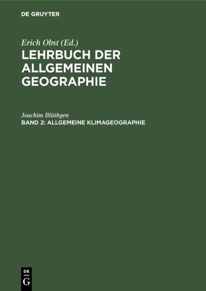 Allgemeine Klimageographie (eBook, PDF) Allgemeine Klimageographie (eBook, PDF)