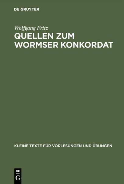 Quellen zum Wormser Konkordat (eBook, PDF)