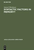 Syntactic factors in memory? (eBook, PDF)