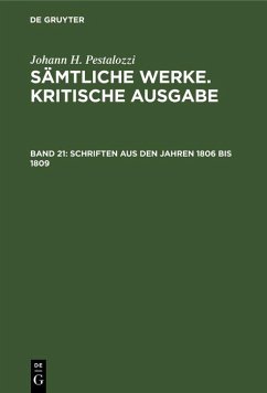 Schriften aus den Jahren 1806 bis 1809 (eBook, PDF) - Pestalozzi, Johann H.