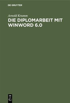 Cover Die Diplomarbeit mit WinWord 6.0 (eBook, PDF)
