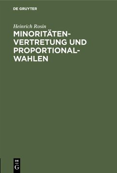 Cover Minoritätenvertretung und Proportionalwahlen (eBook, PDF)