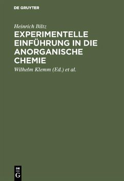 Experimentelle Einführung in die anorganische Chemie (eBook, PDF) - Biltz, Heinrich