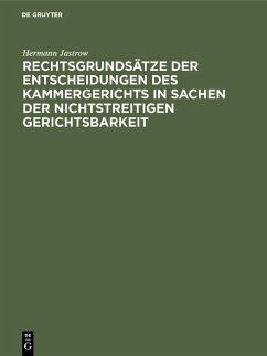 Cover Rechtsgrundsätze der Entscheidungen des Kammergerichts in Sachen der nichtstreitigen Gerichtsbarkeit (eBook, PDF)