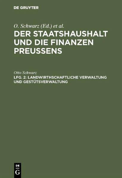 Landwirthschaftliche Verwaltung und Gestütsverwaltung (eBook, PDF)