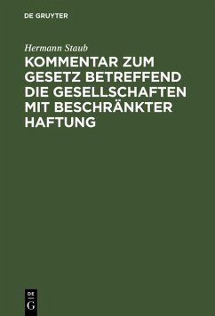 Cover Kommentar zum Gesetz betreffend die Gesellschaften mit beschränkter Haftung (eBook, PDF)