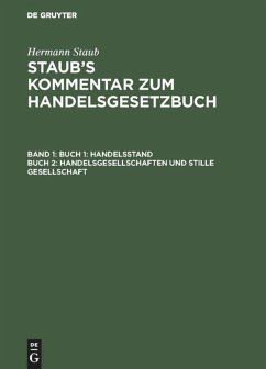 Buch 1: Handelsstand, Buch 2: Handelsgesellschaften und stille Gesellschaft (eBook, PDF) - Staub, Hermann