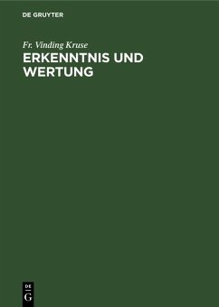 Erkenntnis und Wertung (eBook, PDF) - Kruse, Fr. Vinding