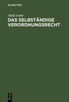 Cover Das selbständige Verordnungsrecht (eBook, PDF)