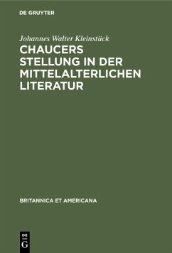 Cover Chaucers Stellung in der Mittelalterlichen Literatur (eBook, PDF)