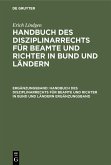 Erich Lindgen: Handbuch des Disziplinarrechts für Beamte und Richter in Bund und Ländern. Ergänzungsband (eBook, PDF)