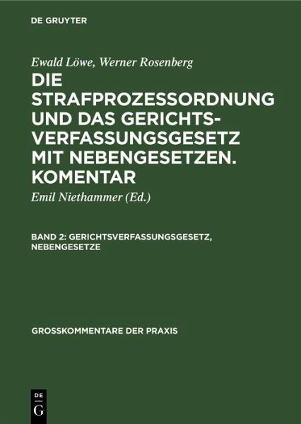 Gerichtsverfassungsgesetz, Nebengesetze (eBook, PDF)