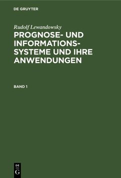 Cover Rudolf Lewandowsky: Prognose- und Informationssysteme und ihre Anwendungen. Band 1 (eBook, PDF)