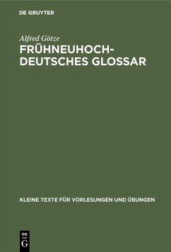 Cover Frühneuhochdeutsches Glossar (eBook, PDF)
