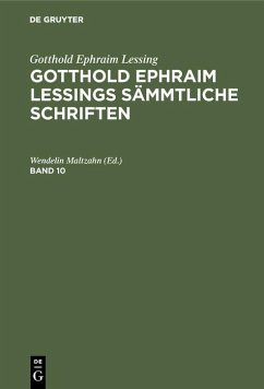 Cover Gotthold Ephraim Lessing: Gotthold Ephraim Lessings Sämmtliche Schriften. Band 10 (eBook, PDF)
