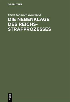 Cover Die Nebenklage des Reichsstrafprozesses (eBook, PDF)