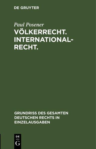 Völkerrecht. Internationalrecht. (eBook, PDF)