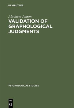 Validation of graphological judgments (eBook, PDF) - Jansen, Abraham