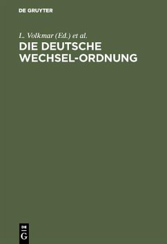Cover Die Deutsche Wechsel-Ordnung (eBook, PDF)