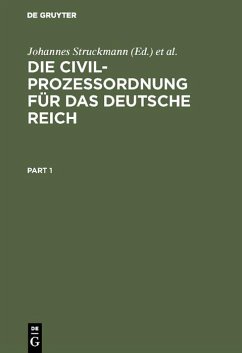 Cover Die Civilprozeßordnung für das Deutsche Reich (eBook, PDF)