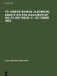 To honor Roman Jakobson : essays on the... - Bild 1