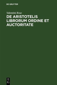 Cover De Aristotelis librorum ordine et auctoritate (eBook, PDF)
