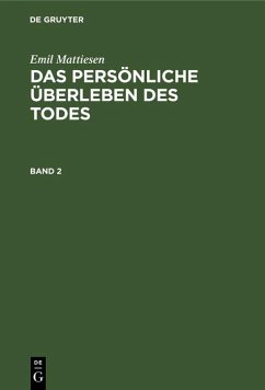 Cover Emil Mattiesen: Das persönliche Überleben des Todes. Band 2 (eBook, PDF)