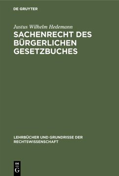 Cover Sachenrecht des Bürgerlichen Gesetzbuches (eBook, PDF)