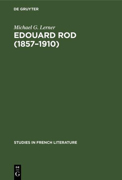 Edouard Rod (1857-1910) (eBook, PDF)