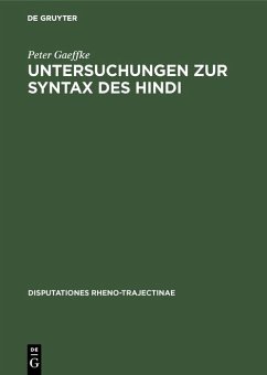 Untersuchungen zur Syntax des Hindi (eBook, PDF) - Gaeffke, Peter