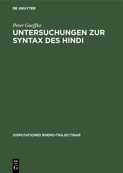 Untersuchungen zur Syntax des Hindi (eBook, PDF)