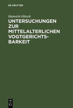 Cover Untersuchungen zur mittelalterlichen Vogtgerichtsbarkeit (eBook, PDF)