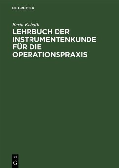 Cover Lehrbuch der Instrumentenkunde für die Operationspraxis (eBook, PDF)