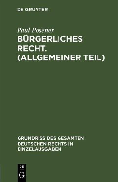 Bürgerliches Recht. (Allgemeiner Teil) (eBook, PDF) - Posener, Paul
