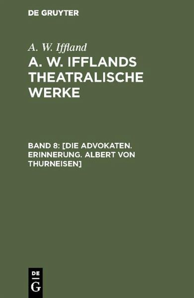 [Die Advokaten. Erinnerung. Albert von Thurneisen] (eBook, PDF)