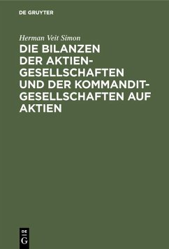 Cover Die Bilanzen der Aktiengesellschaften und der Kommanditgesellschaften auf Aktien (eBook, PDF)