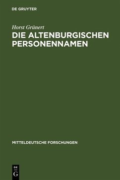 Die Altenburgischen Personennamen (eBook, PDF) - Grünert, Horst