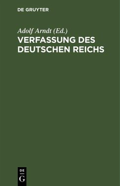 Verfassung des Deutschen Reichs (eBook, PDF)