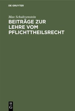 Cover Beiträge zur Lehre vom Pflichttheilsrecht (eBook, PDF)