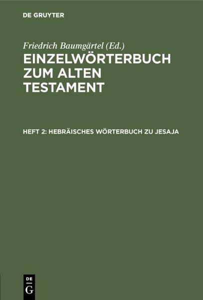 Hebräisches Wörterbuch zu Jesaja (eBook, PDF) Hebräisches Wörterbuch zu Jesaja (eBook, PDF)