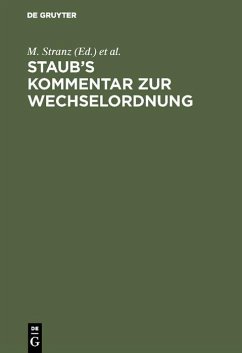 Cover Staub's Kommentar zur Wechselordnung (eBook, PDF)
