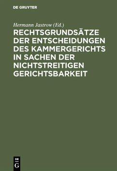 Cover Rechtsgrundsätze der Entscheidungen des Kammergerichts in Sachen der nichtstreitigen Gerichtsbarkeit (eBook, PDF)