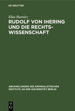 Cover Rudolf von Ihering und die Rechtswissenschaft (eBook, PDF)