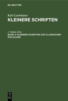 Cover Kleinere Schriften zur classischen Philologie (eBook, PDF)